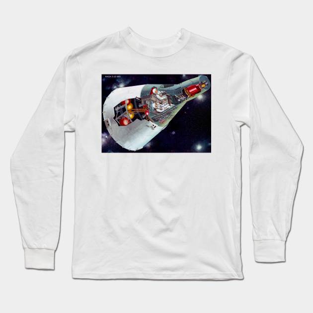 Gemini Lander Concept Art Long Sleeve T-Shirt by Big Term Designs